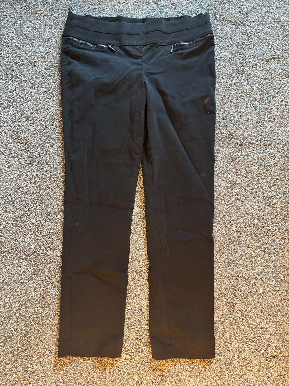 Candies Pants Size L Black Pull On Zipper Pockets